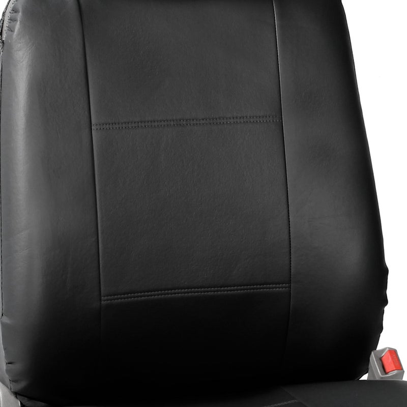 FH Group Front Set Faux Leather Car Seat Covers Low Back Seat with Removable Headrest, Universal Fit, Airbag Compatible Car Seat Cover for SUV, Van, Black - Image 5